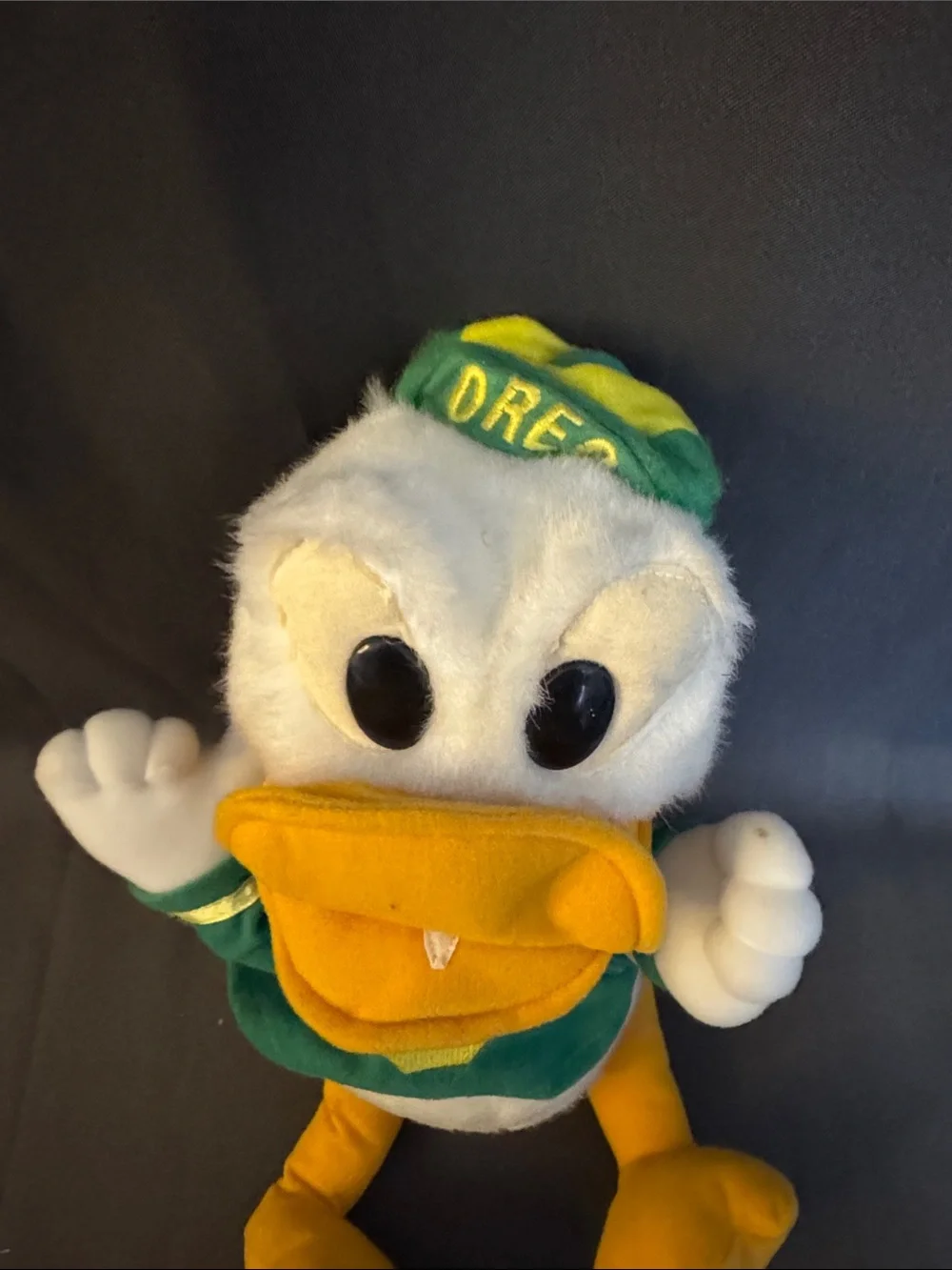 Vintage Duck Plush in Oregon Ducks Green & Yellow Team Jersey
